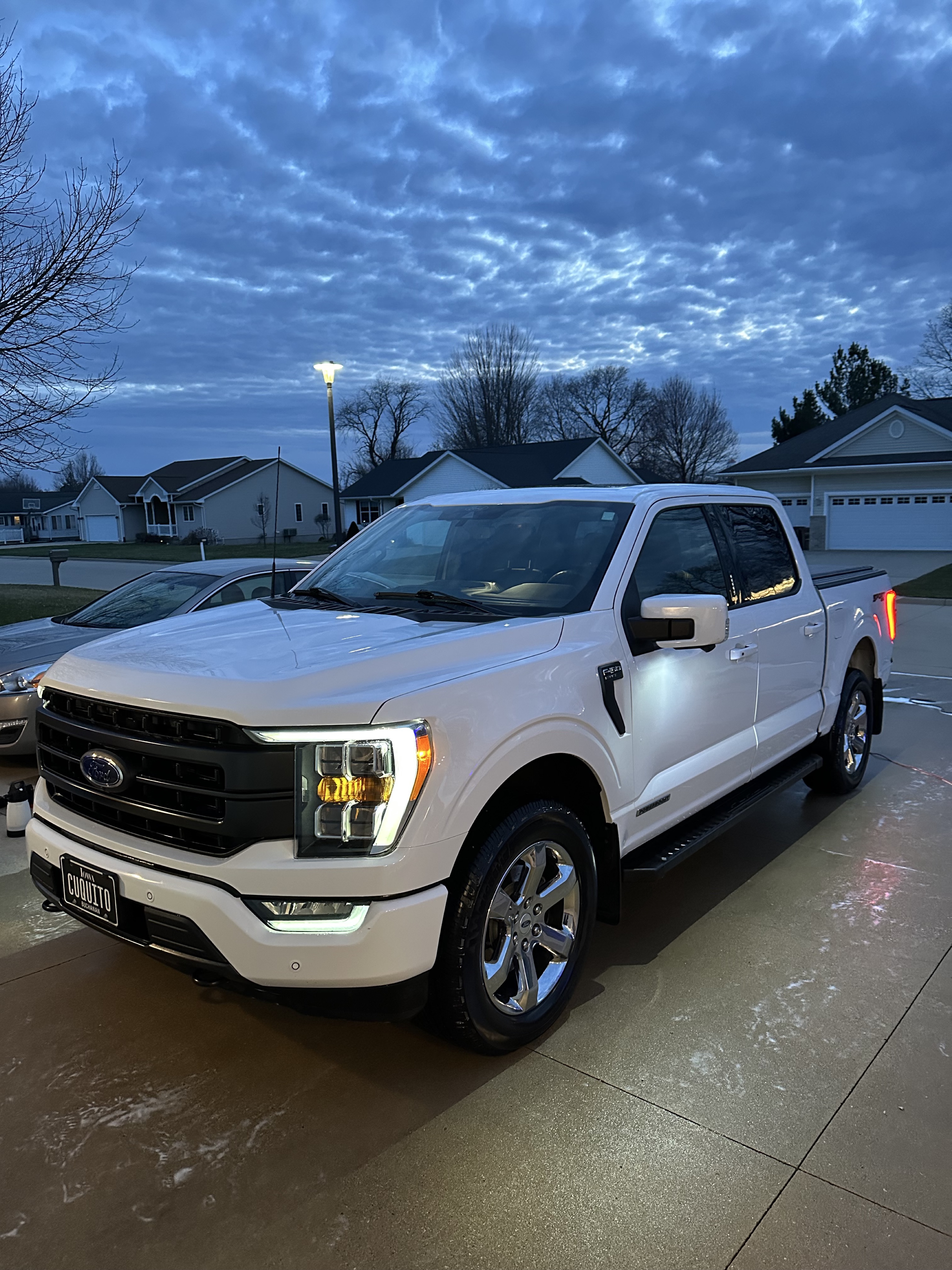White Ford F-150 decon wash and wax