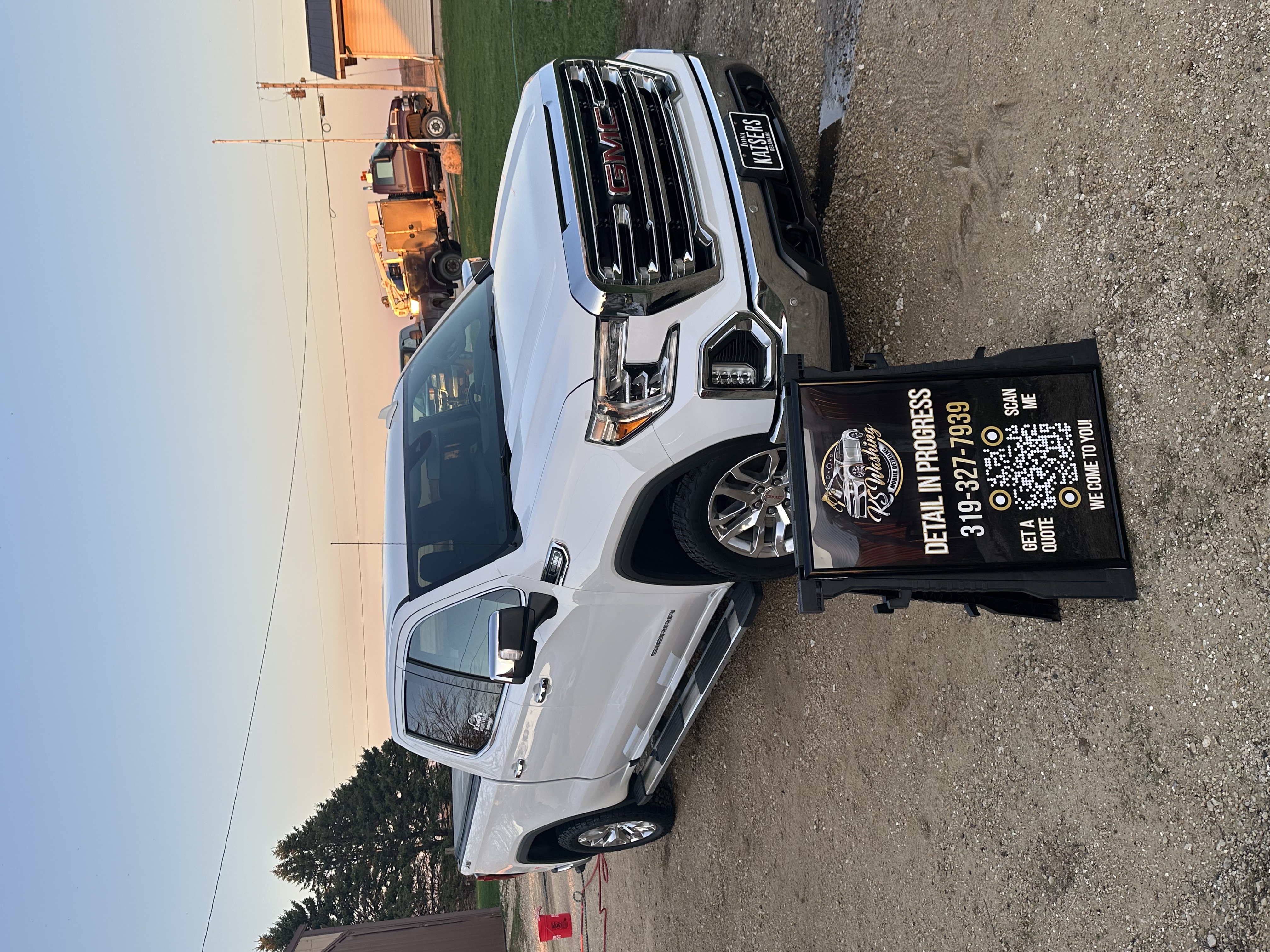 White GMC Sierra exterior detail